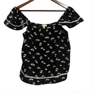 Lily White Black & White Swan Top